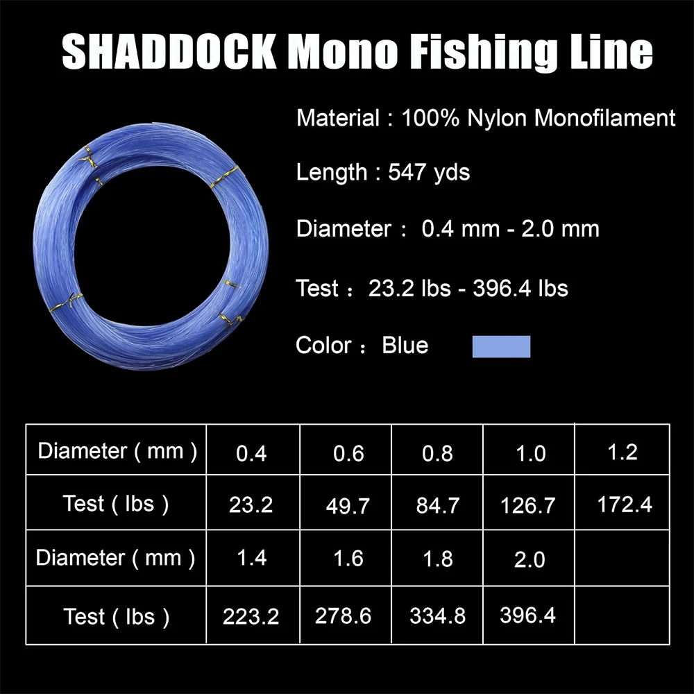 Línea de pesca monofilamento de 500M, 13 lb-396 lb, líneas de pesca mono de nailon, línea líder de pesca súper fuerte para agua dulce y salada - imagen 3