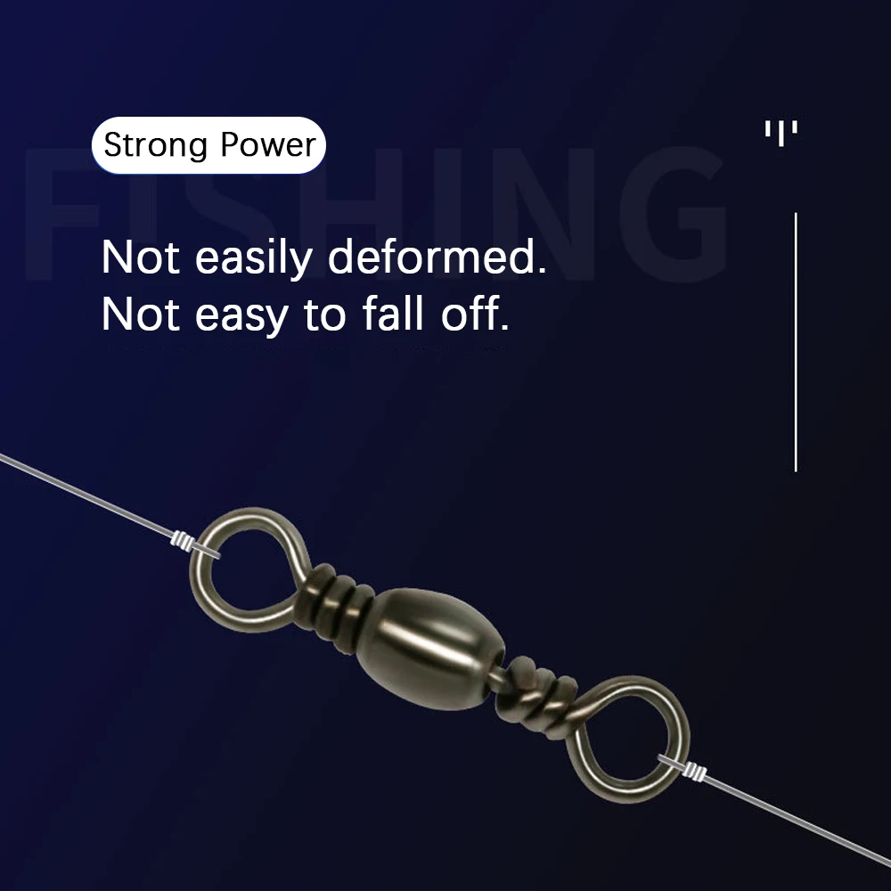 DNDYUJU 100 Uds conector de pesca barril giratorio de acero al carbono conector de anzuelos de mar para pesca en el mar accesorios de conector Luer - imagen 4