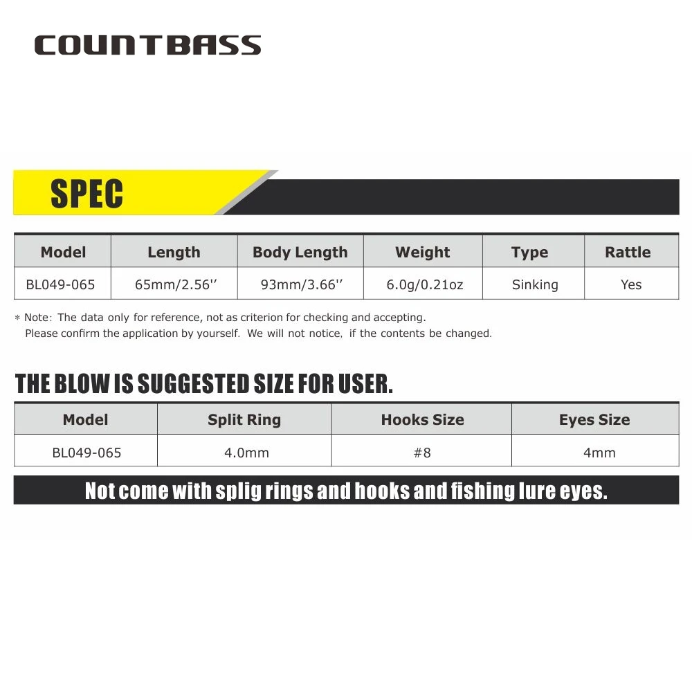 Countbass-Señuelos duros en blanco, 10 Uds., 65mm/2,6 ", 6g/0,2oz, papel láser 3D incorporado, cebos de pesca sin pintar, pececillo, Wobblers - imagen 3