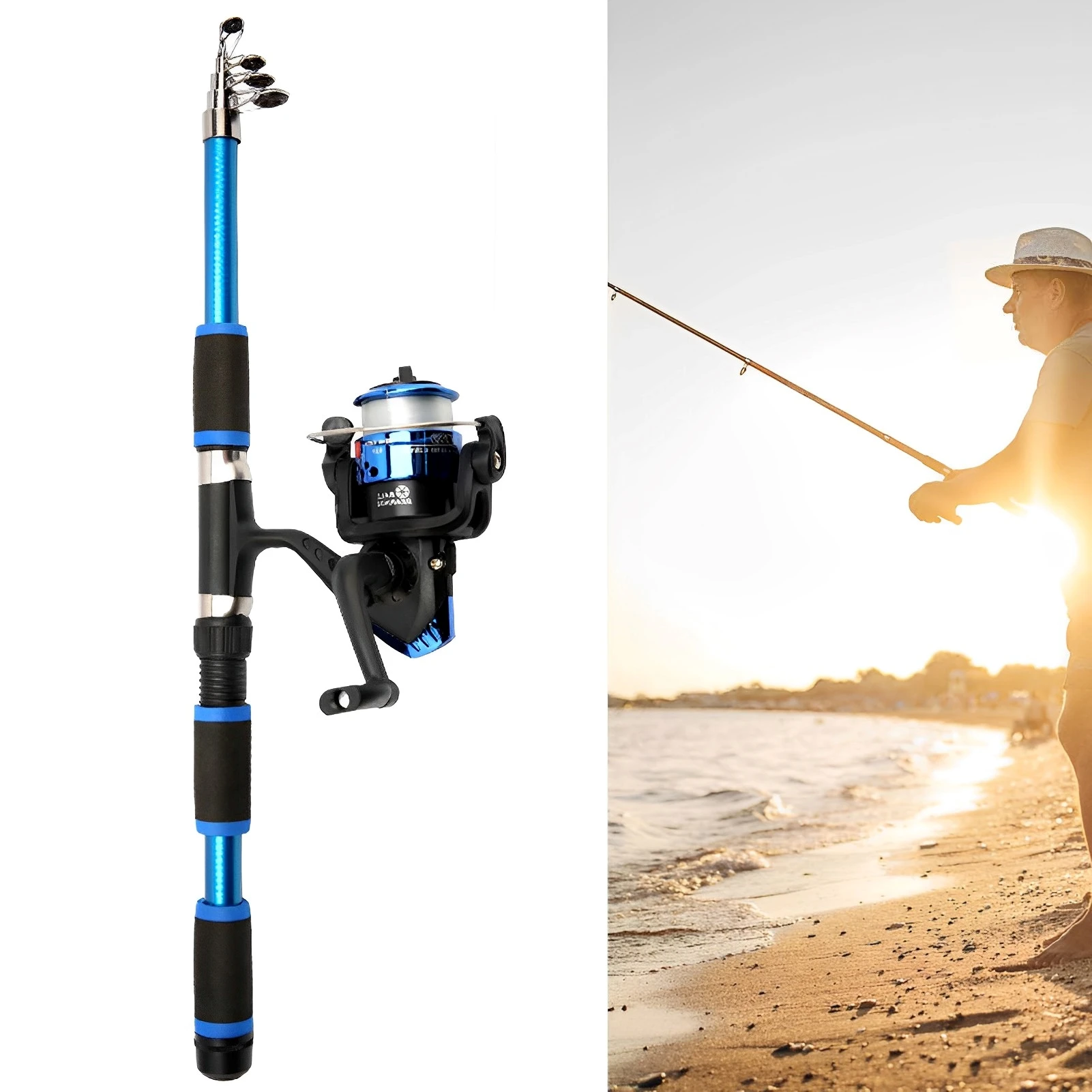 Caña surfcasting carbono anillas acero inox para jigs y señuelos