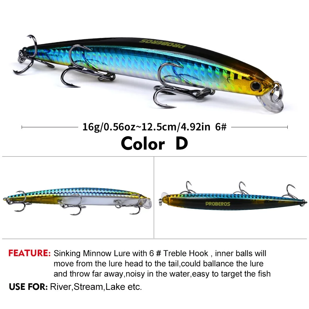 Señuelo de pesca de pececillo hundido, 12,5 cm, 16g, Crankbait láser, cebo Artificial duro, señuelos de peces falsos grandes de plástico, cebo de pesca de mar - imagen 5
