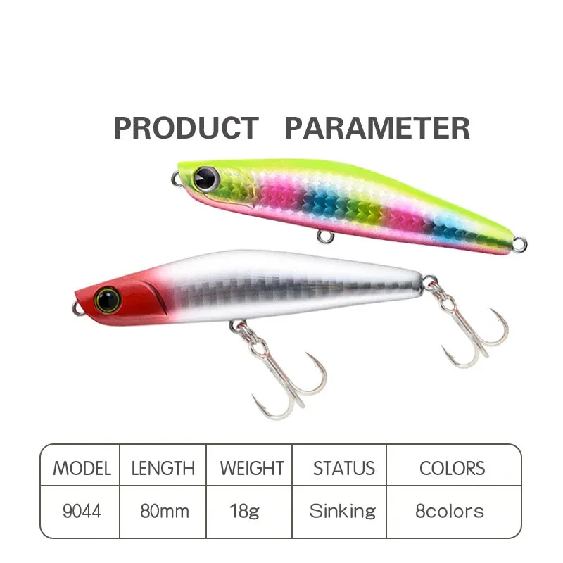 Cebo falso de lápiz de hundimiento lento de fundición ultralargo japonés, accesorios de pesca de 88mm y 18g, cebo Artificial para natación y curricán - imagen 3