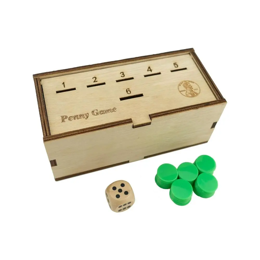Juego de mesa divertido de 50 monedas Friends, caja de juego de 1 dados, juego de gotas de monedas de madera, juego de penny interactivo para 2-6 jugadores