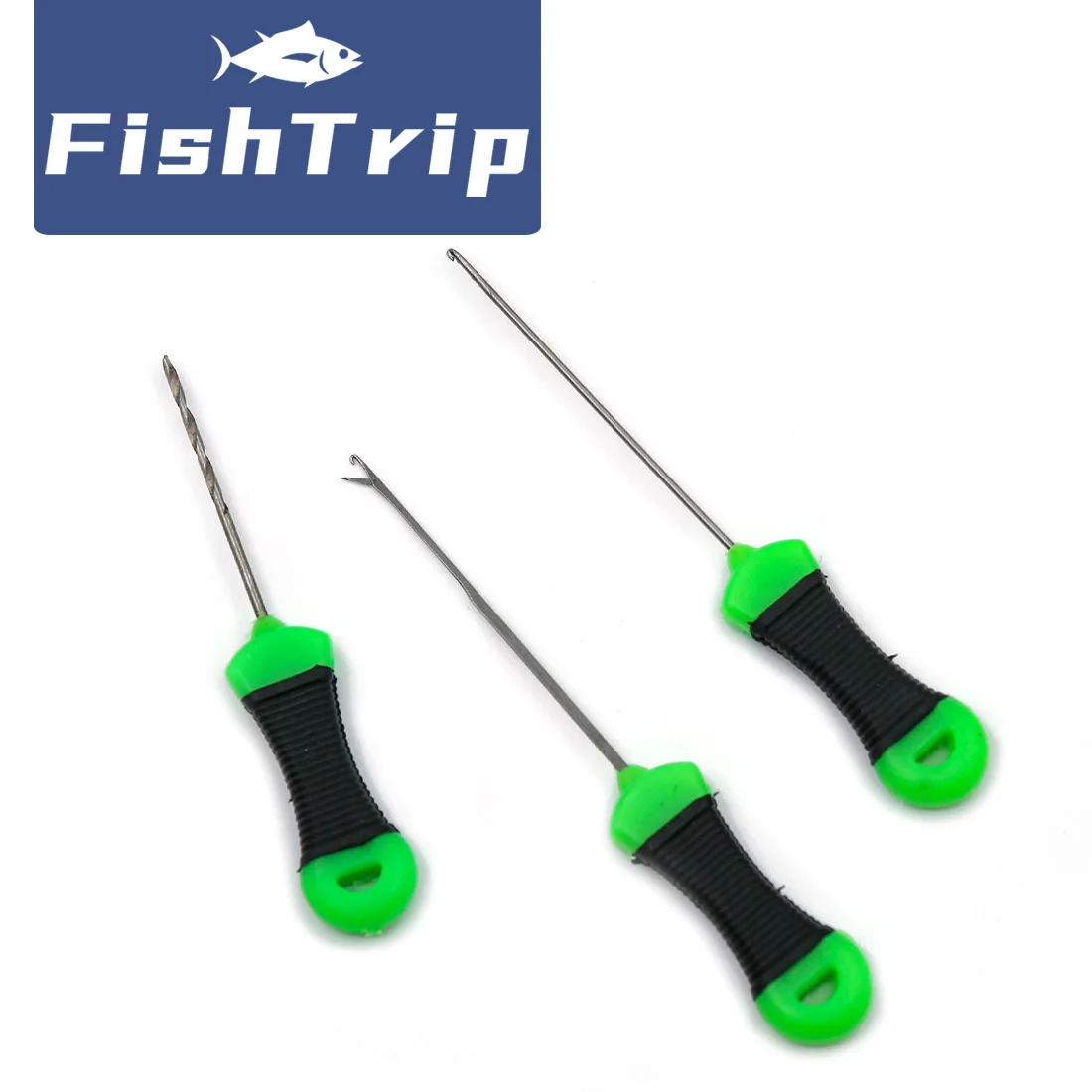 FishTrip-taladro de cebo, aguja de hilo, accesorios de pesca de carpa, juego de agujas Boilie, herramienta UHMWPE, accesorios de línea de Kevlar de acero inoxidable