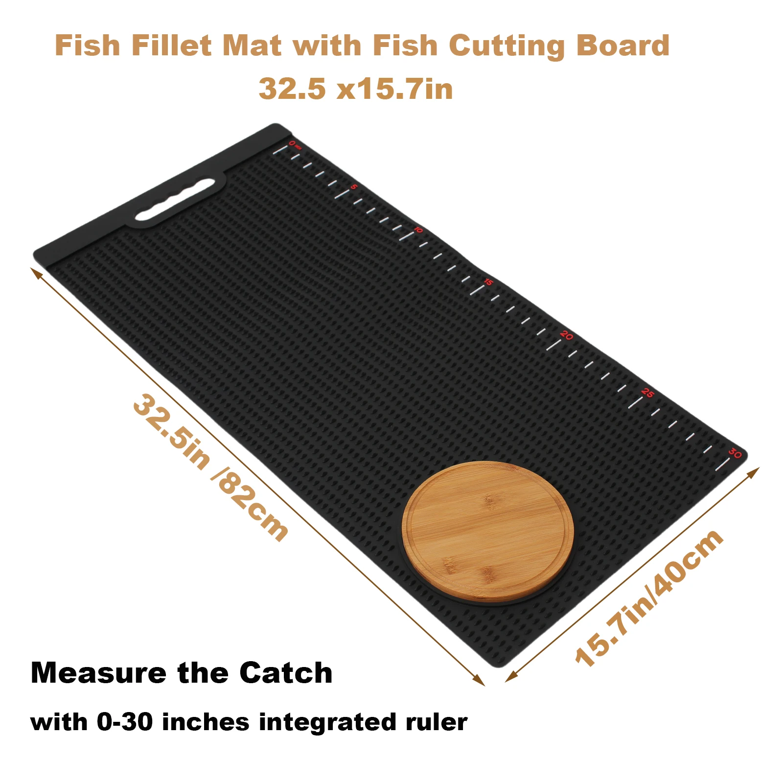 Estera para filete de pescado con tabla para cortar pescado, estera de limpieza de pescado Extra grande de 32,5 "x 15,7", tabla para filete de pescado enrollable - imagen 5