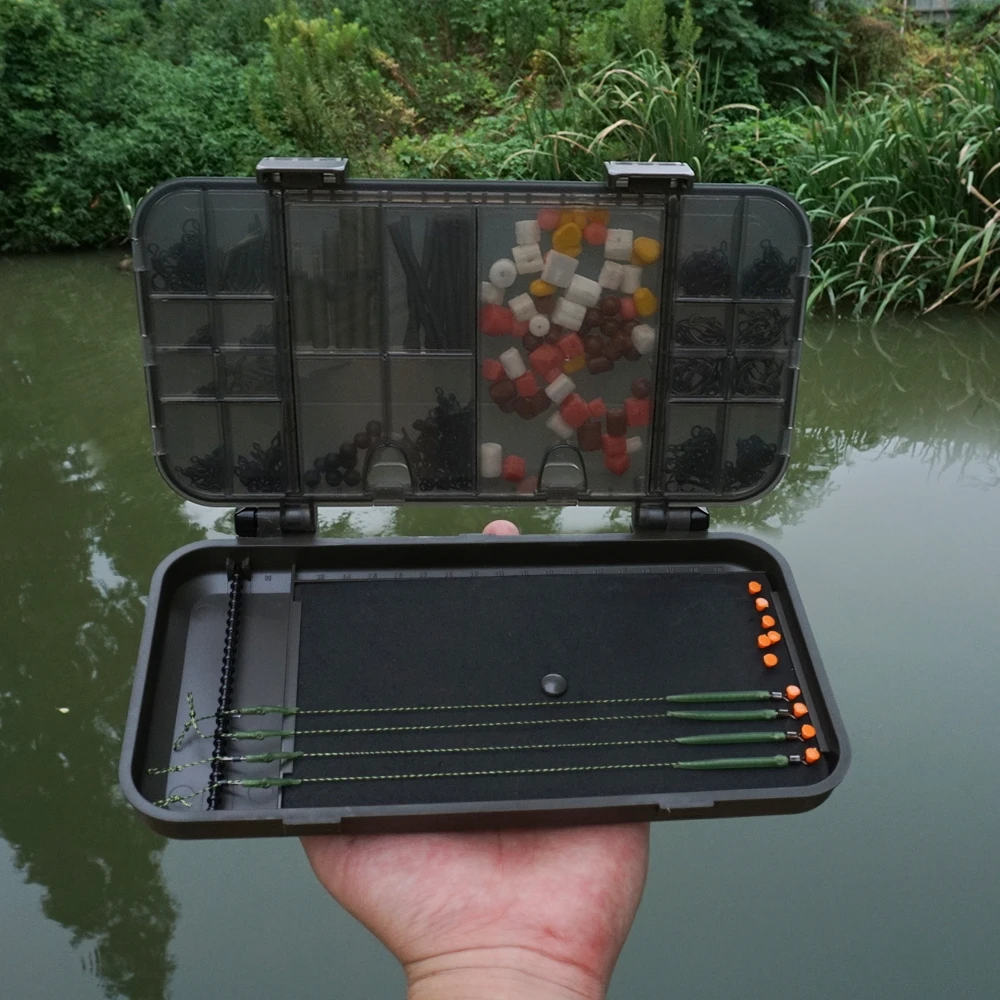 Hirisi-caja de almacenamiento de herramientas giratorias para pesca de carpa, aparejo de 10 piezas, alfileres, accesorios, W503 - imagen 2