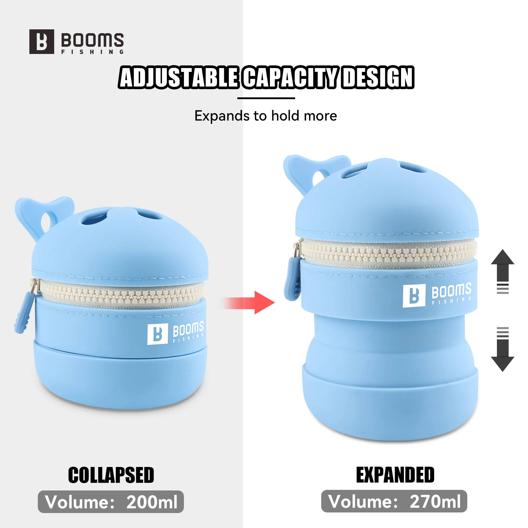 Cajas de pesca con mosca plegables de silicona con cremallera, cubo de basura multifuncional portátil, caja de almacenamiento, señuelo recolector de residuos de pesca con mosca - imagen 2