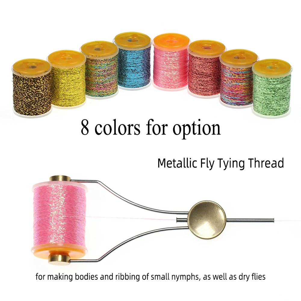 ICERIO 150D Micro hilo brillante para cuerpos y nervuras de ninfas, zumbadoras, moscas secas, Perdigone, Material de hilo metálico para atar moscas - imagen 5