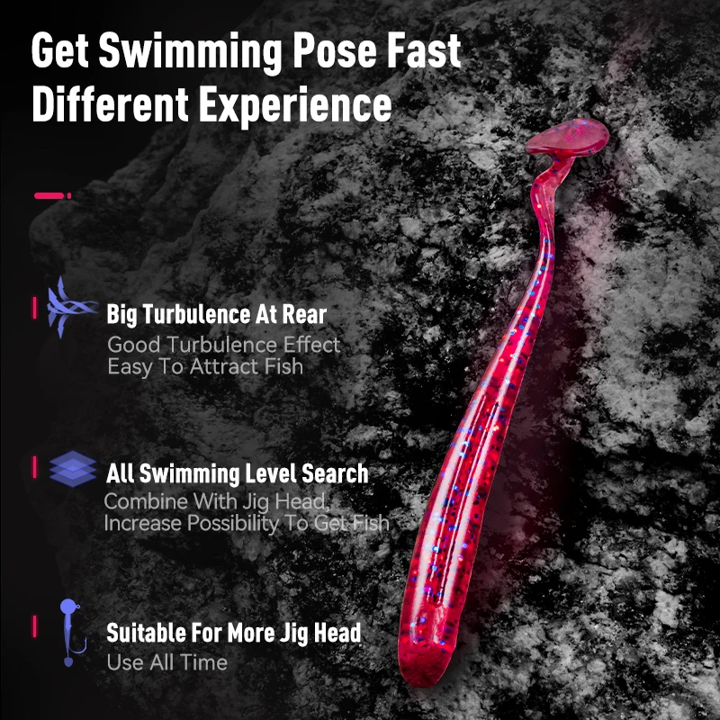 KINGDOM Señuelos blandos cebo de silicona 1,1g 1,6g 50mm 63mm señuelo de pesca Artificial Swimbait Wobblers aparejos de pesca de mar 16 Uds 20 piezas - imagen 5