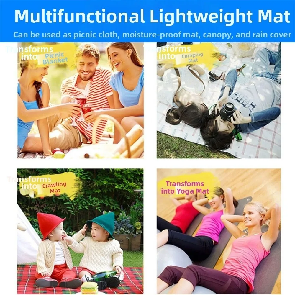 Nueva tienda de campaña con huellas, lona para suelo con saco, estera de Picnic plegable portátil, tienda impermeable de poliéster, tienda para acampar y hacer senderismo - imagen 2