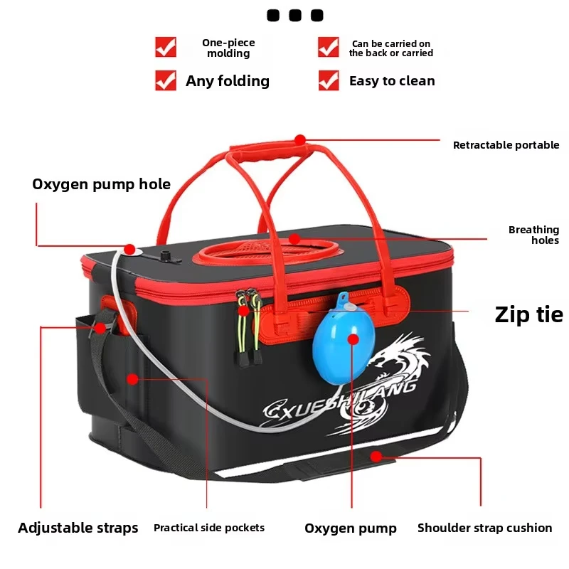 Cubo de pesca plegable EVA para transportar peces vivos - imagen 4