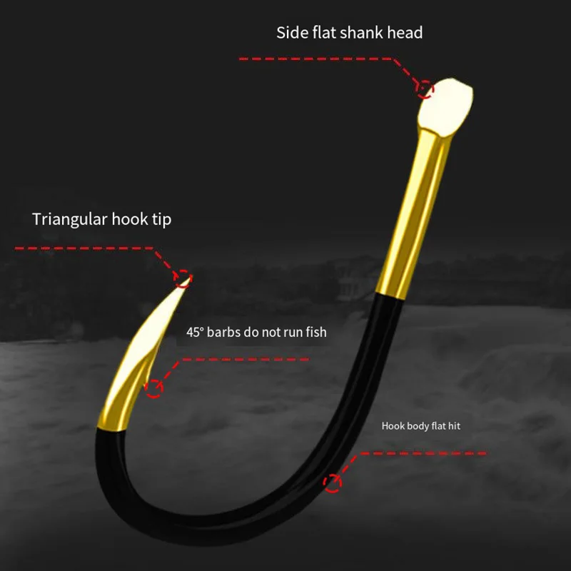 50 Uds. Anzuelo de pesca individual, suministros de anzuelos, señuelos, aparejos de pesca de carpa, accesorios de pesca de aleación de tungsteno de colores con púas - imagen 5