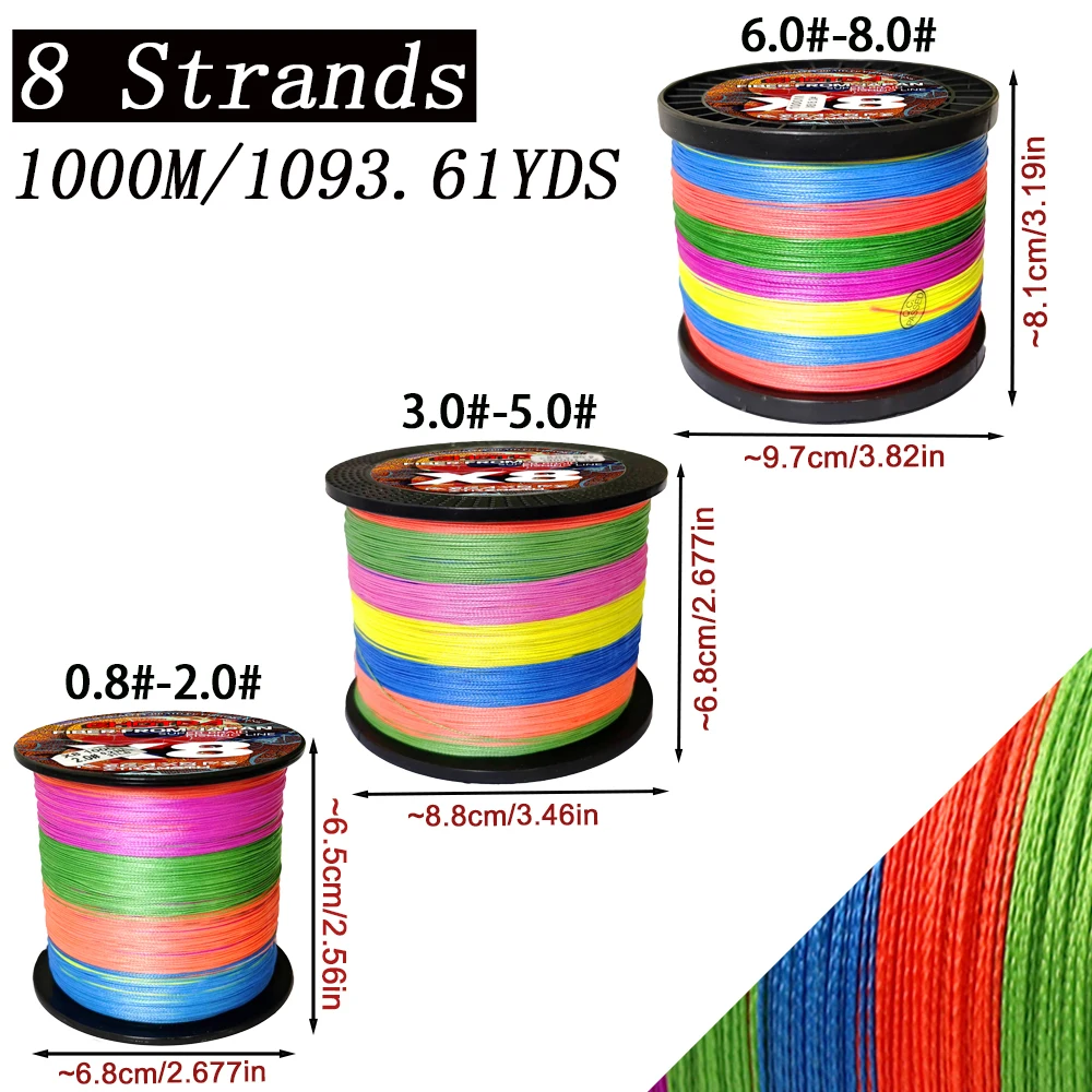Línea trenzada GHOTDA 8 hebras PE X8 súper resistente para agua salada - imagen 5