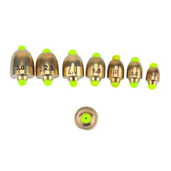 Gran oferta 50 Uds. Plomo de Pesca con forma de cabeza de bala plomo fundido señuelo de cobre aparejos de Pesca de roca de mar suministros accesorios de Pesca