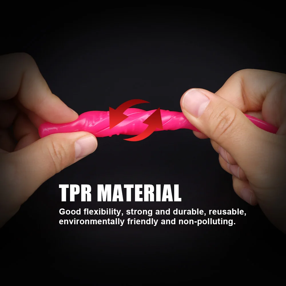 THORFORCE-Señuelos de pesca blandos, cebo Swimbait con cola dividida, flotante, TPR, silicona Artificial, tiro de gota, cebo suave Topwater - imagen 5