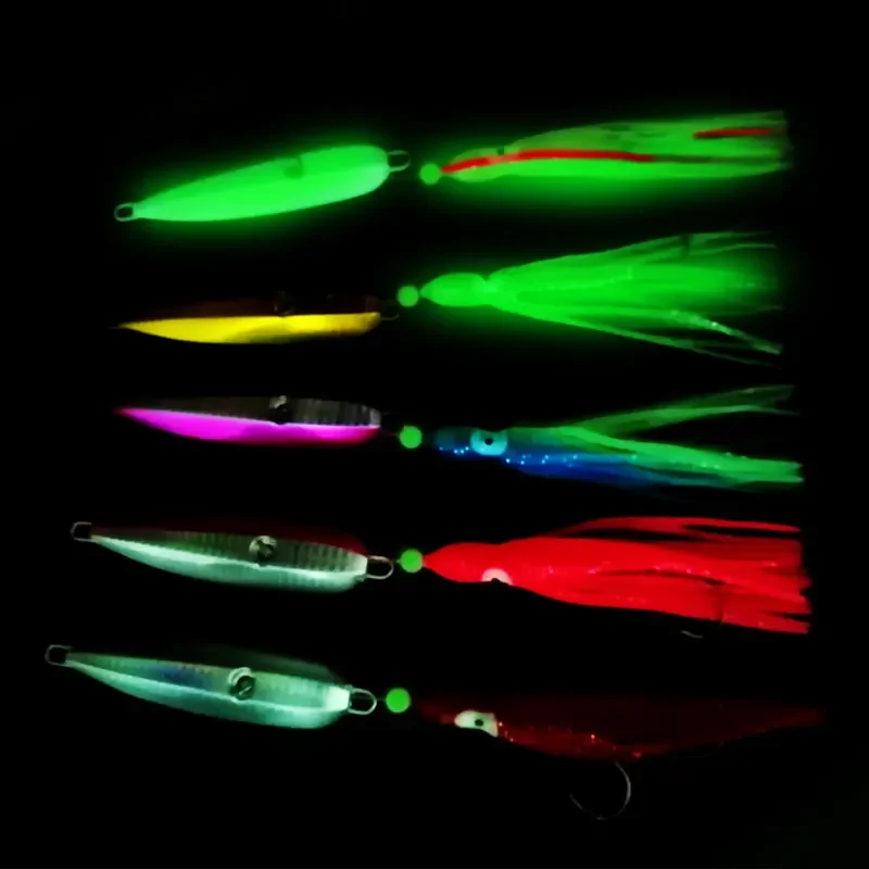 Topline-Señuelos de Pesca de Metal con cabeza de plomo, cebo Artificial de Pesca de calamar, pulpo, 40g, 60g, 80g, 100g, 120g, 150g, 200g - imagen 5