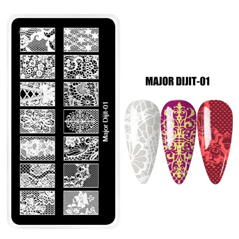 Placas de estampado de uñas para manicura francesa, estampador de uñas de punto, diseño de uñas, plantillas de esmalte de uñas multipatrón - imagen 4