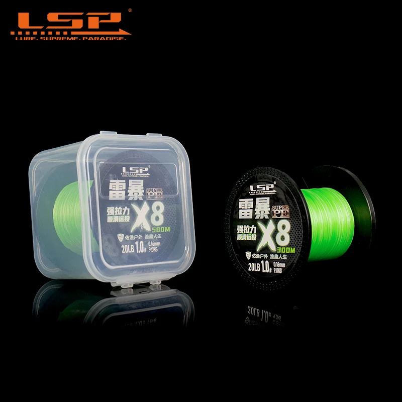LSP Thunderstorm Pro PE Line 100-500m trenzado 8 hebras resistente al desgaste fuerte recuperación supercasta Fising Line - imagen 5