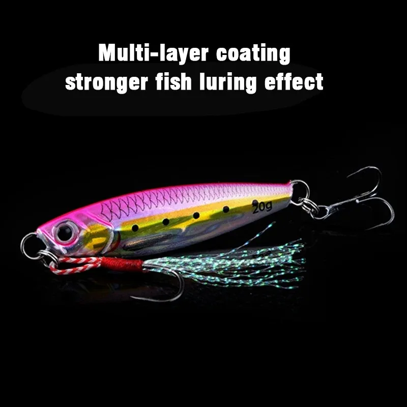 Señuelo de pesca con plantilla de Metal rosa, Impresión láser 3D, 7g, 1/2/5 Uds., cebo Artificial, aparejos de pesca, cebo de pesca, barco de aguas profundas - imagen 5