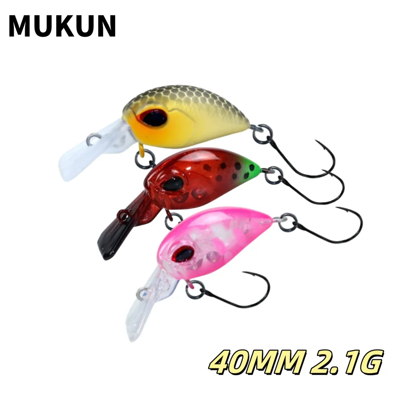 MUKUN 1 unidad de Señuelos de Pesca de campo de gestión Crankbait 40mm 2,1g cebo Artificial duro que se hunde para trucha de área