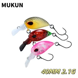 MUKUN 1 unidad de Señuelos de Pesca de campo de gestión Crankbait 40mm 2,1g cebo Artificial duro que se hunde para trucha de área