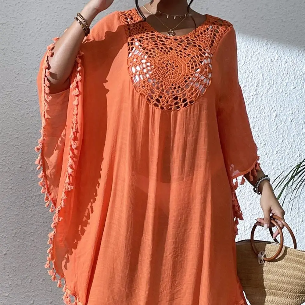 Vestido Playa Cuello Cuadrado – Cubrebañador Protector Solar Mujer - imagen 4