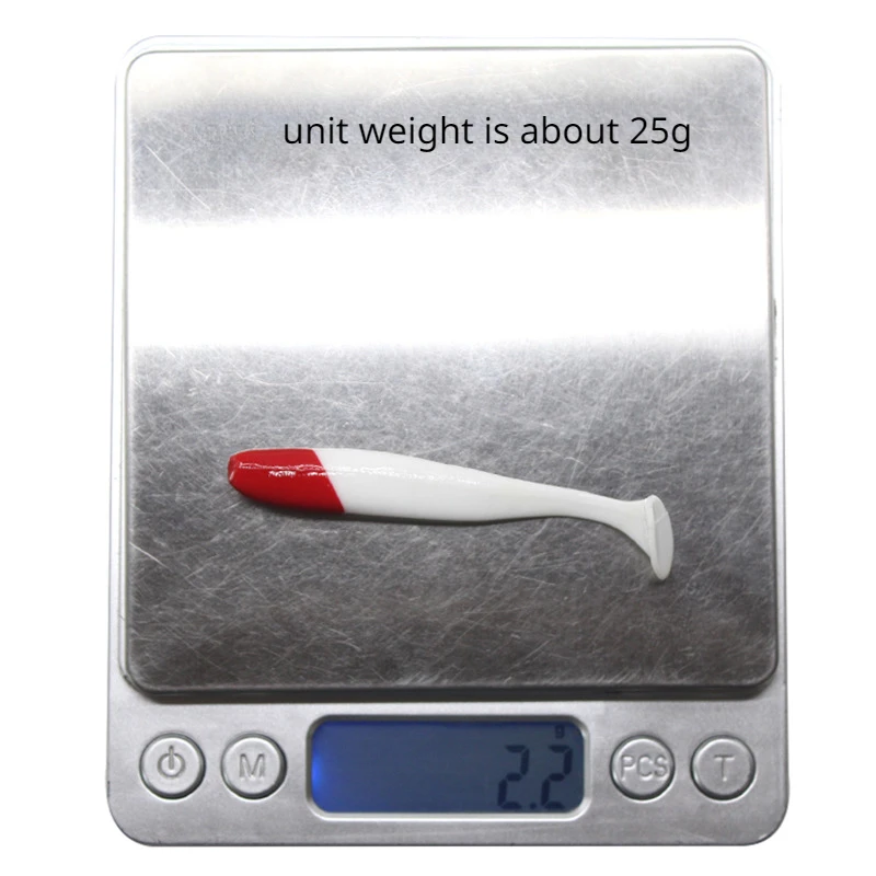 Cebo blando de cola en T de 10 piezas, Señuelos de Pesca de carpa, cabeza roja blanca, Luya Bai, cebo biónico falso, cebo de pesca de agua de mar, 9/12cm - imagen 4