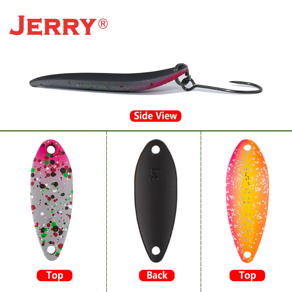 Jerry Escorpio 3g 4,5g área de fundición y flujo de trucha cucharas de Pesca señuelos cebos Metal un solo gancho ultraligero Pesca Spinnerbait - imagen 3