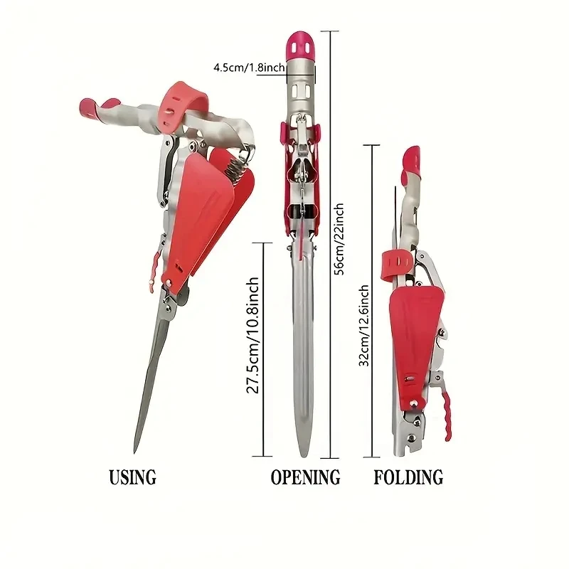 Soporte automático para caña de pescar de acero inoxidable, doble resorte, soporte angular plegable, soporte para poste, dispositivo de elevación para pesca - imagen 4