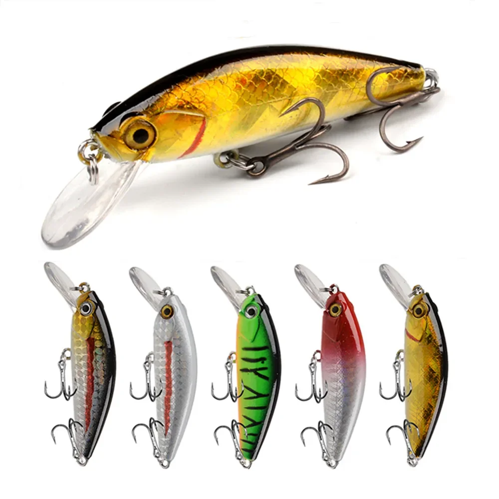 Señuelo de Pesca de pececillos que se hunde, cebo Artificial duro, ojos 3D, 6,5 cm, 10,5g, cebos de plástico para lubina, 5 unidades por lote - imagen 2