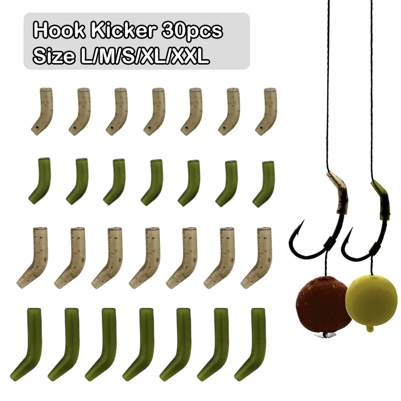 30 Uds. Accesorios de pesca de carpa, patillas de anzuelos, alineador de anzuelos de pesca, alineador de línea de manga antienredos, aparejos terminales para el cabello - imagen 4