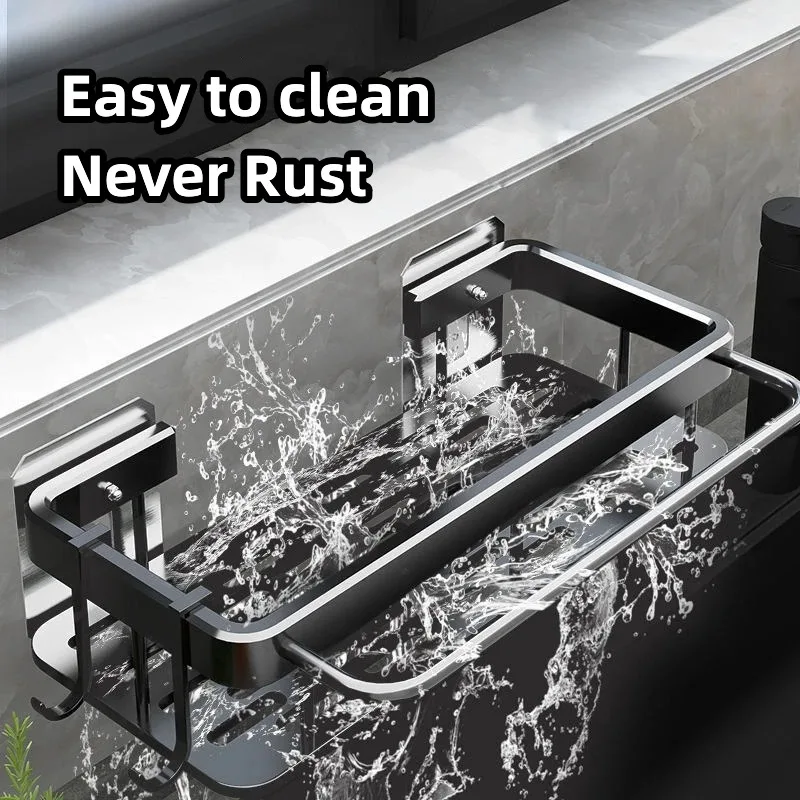 Estantería de baño autoadhesiva, estante de almacenamiento para cosméticos, toallero de pared - imagen 5