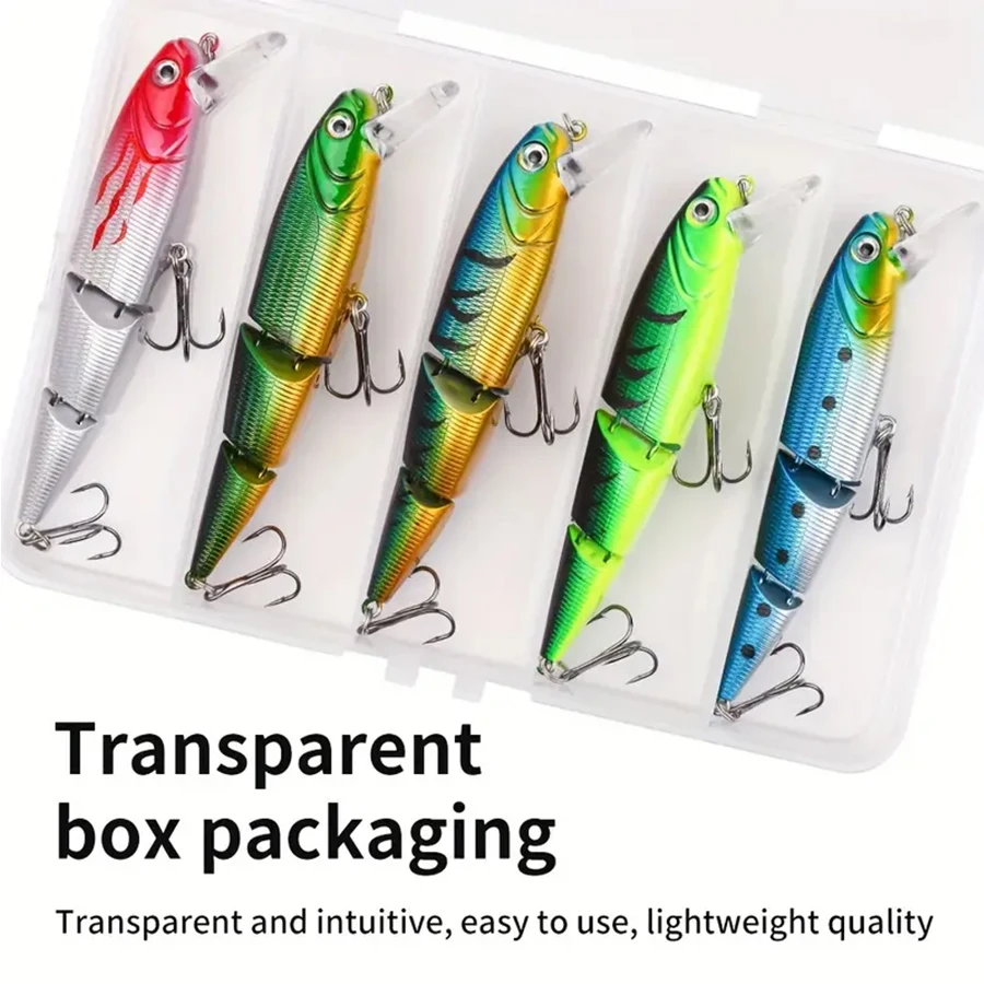 5 unids/caja Crankbaits de varias secciones Señuelos de Pesca Swimbait cebos duros Wobblers artificiales para Lucio Trolling aparejos de pesca de carpa - imagen 4