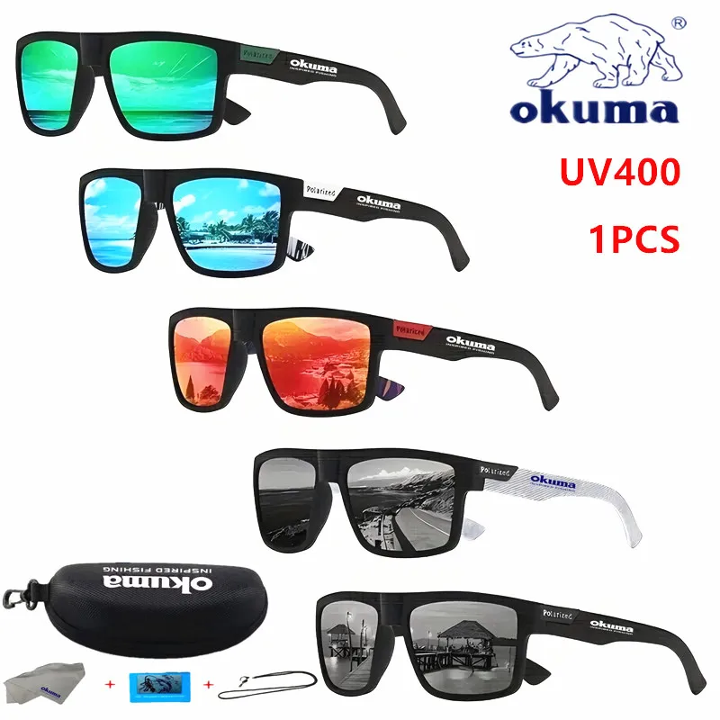 1 Uds. Gafas de sol polarizadas Okuma UV400 adecuadas para pescar, ciclismo, caza y conducir, gafas de sol retro tanto para hombres como para mujeres