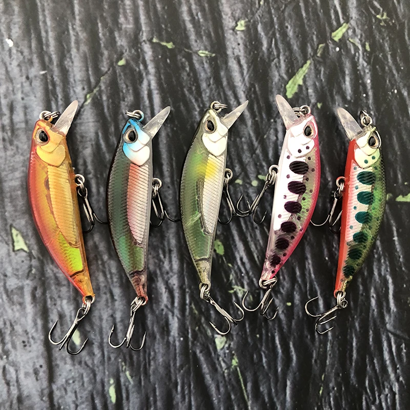 Mini Señuelos de Pesca de pececillos que se hunden, cebos duros artificiales, Crankbait de agua dulce para lubina, accesorios Swimbait, 50cm, 4,5g - imagen 4