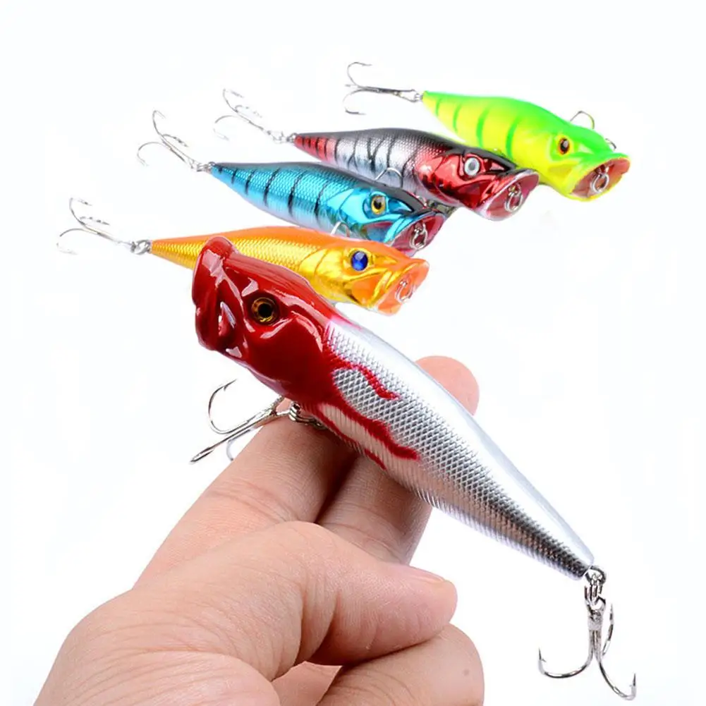 Señuelo de pesca con púas, anzuelos triples, Popper, cebo duro Artificial, accesorios de equipo de pesca para amantes de la pesca, 9,5 cm/12g - imagen 2