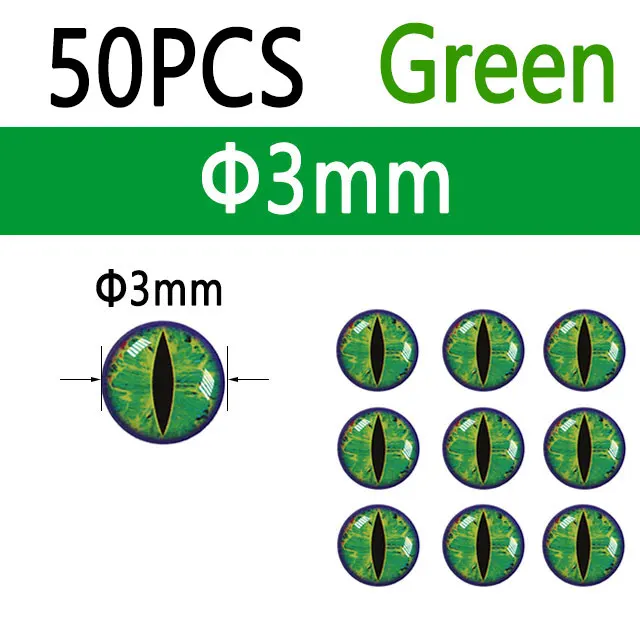 Green 3mm 50pcs
