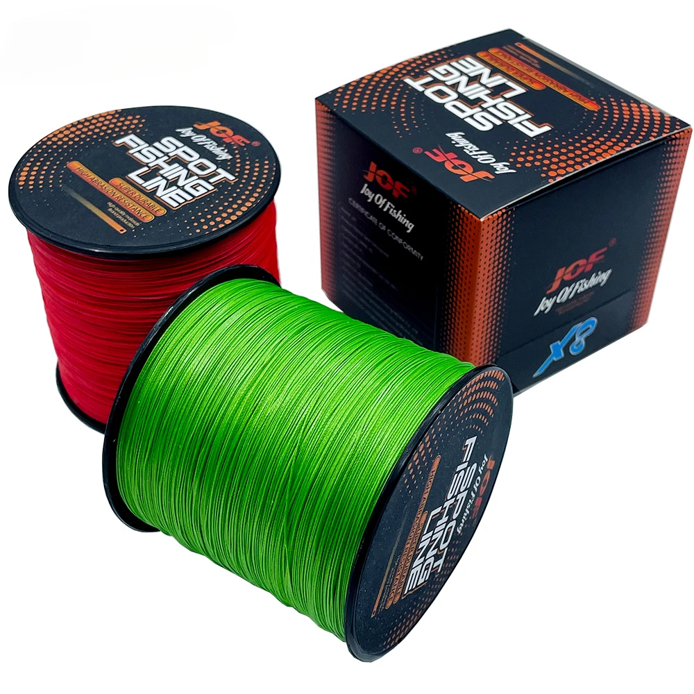 JOF-sedal de pesca trenzado de 8 hebras, rojo, 300M, 500M, 100M, líneas multifilamento de PE súper suave, accesorios de pesca con señuelo, 18LB-78LB - imagen 3