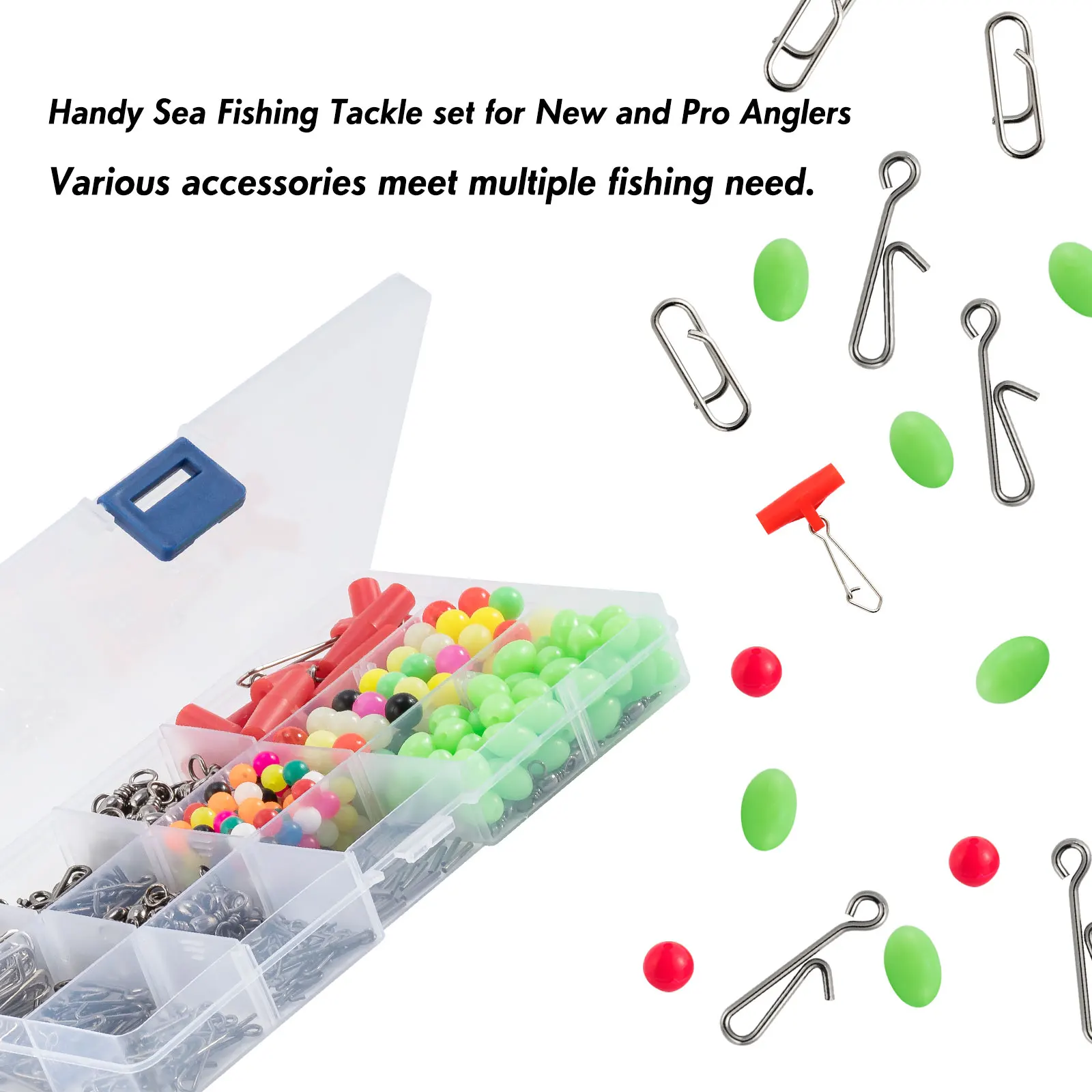 Kit aparejos surfcasting con clip rápido, giratorio y cuentas - imagen 3