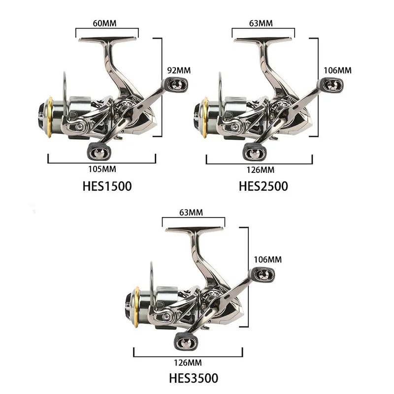 Ruke-carrete giratorio de doble manija, rueda electrochapada, freno de 6kg, cuerpo fuerte, carrete de Metal poco profundo 13 + 1, relación de rodamiento 6,2: 1, 1 unidad - imagen 5