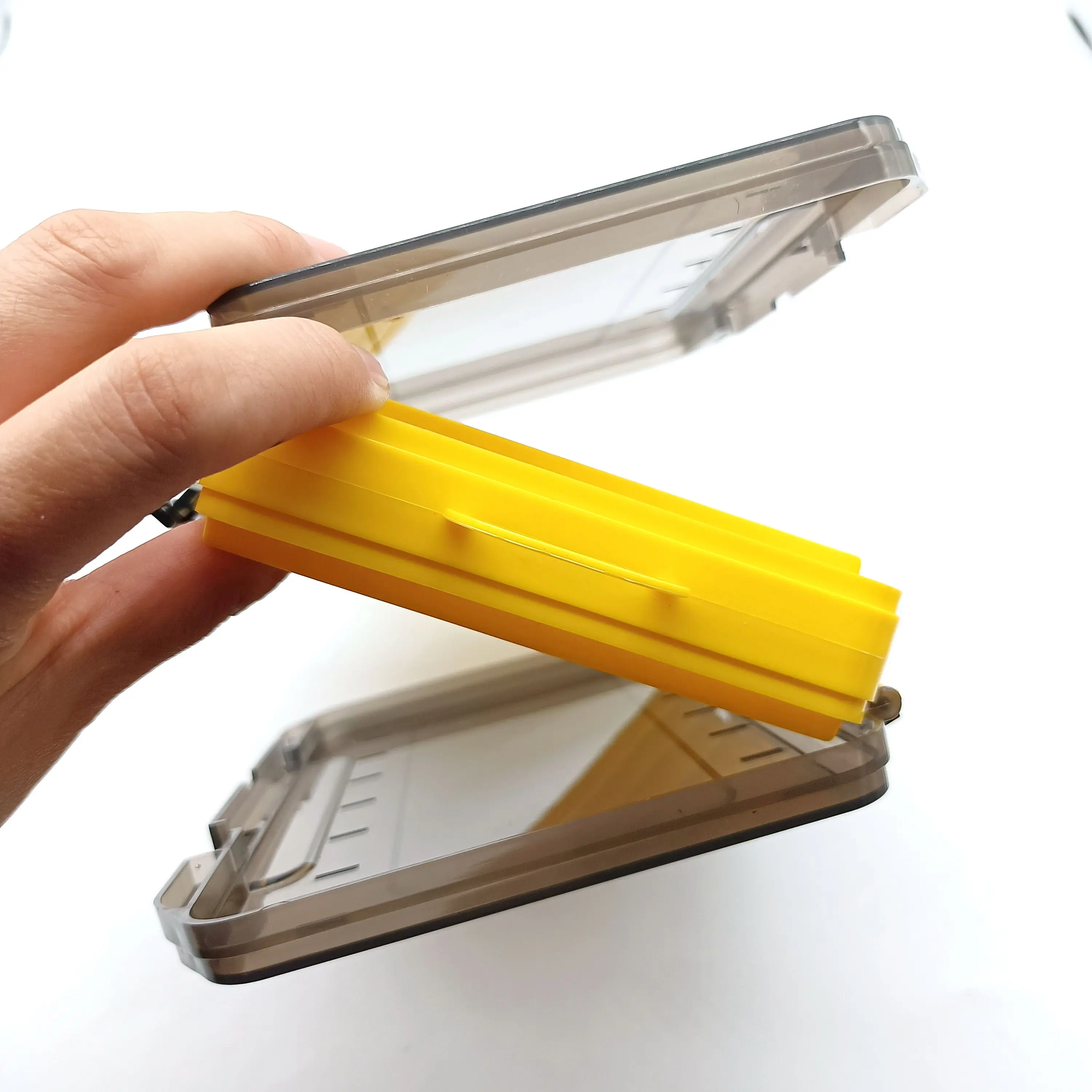 DUODUOYU-cajas de aparejos de pesca de doble cara, 1 unidad, 14 compartimentos, caja de almacenamiento portátil de aparejos de pesca de rejilla múltiple - imagen 5