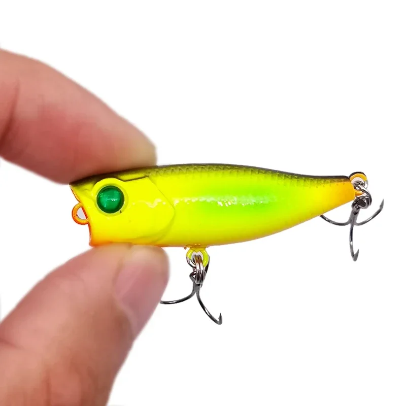 Nueva llegada 1 Uds mini Señuelos de Pesca Popper 4cm/3,5g ojos 3d cebo Crankbait Wobblers aparejos Isca superficie de agua superior señuelo Popper - imagen 5