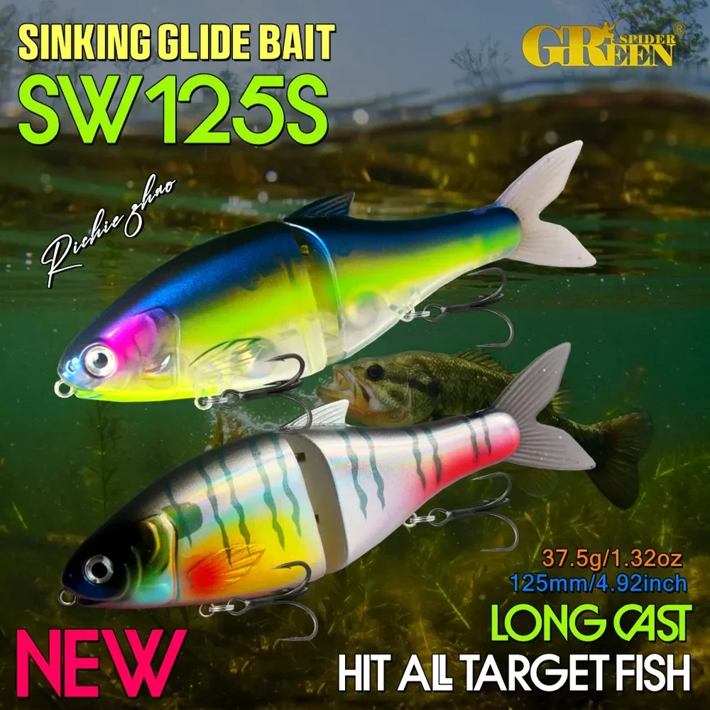 Swimbait articulado planeador – Señuelo duro con anzuelos triples - imagen 2