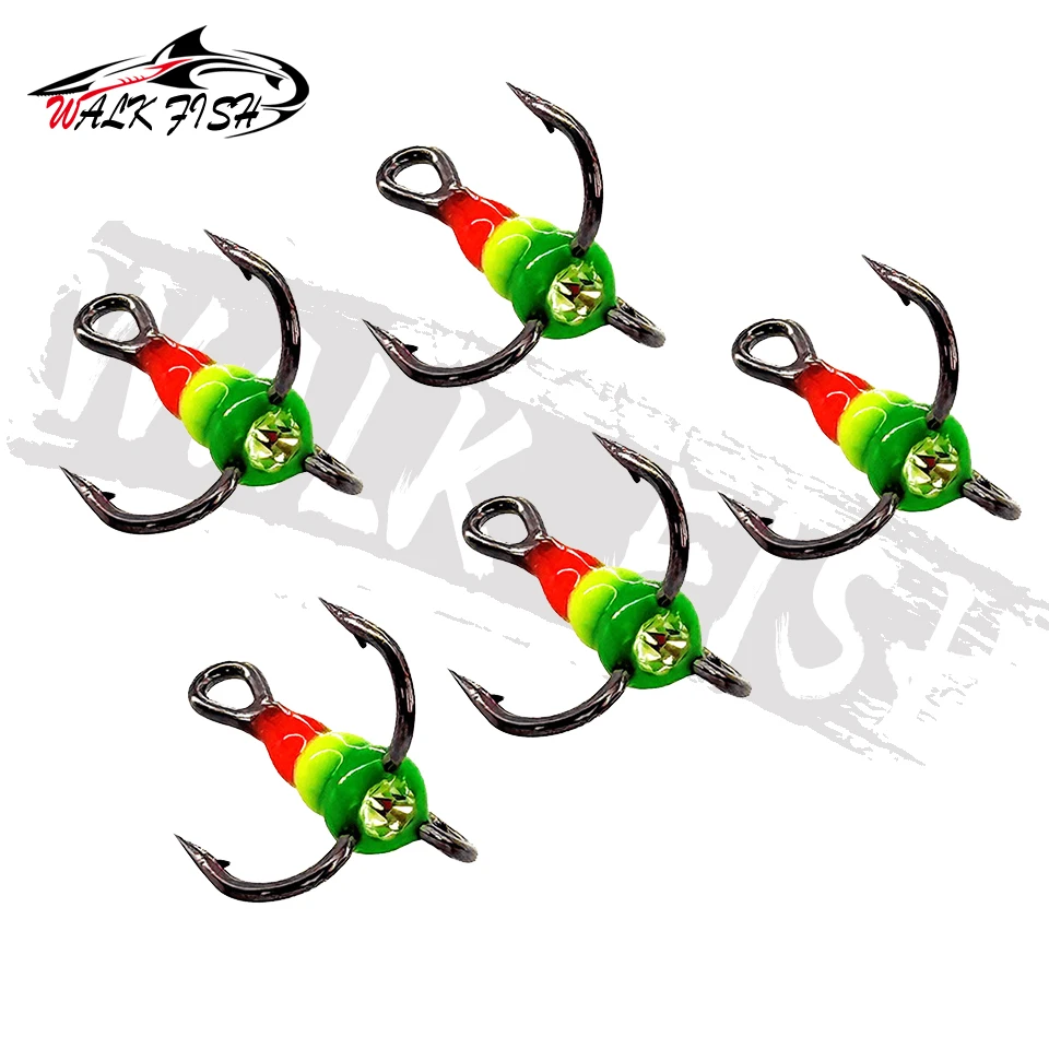 Anzuelos triples WALK FISH para pesca en hielo – Acero al carbono