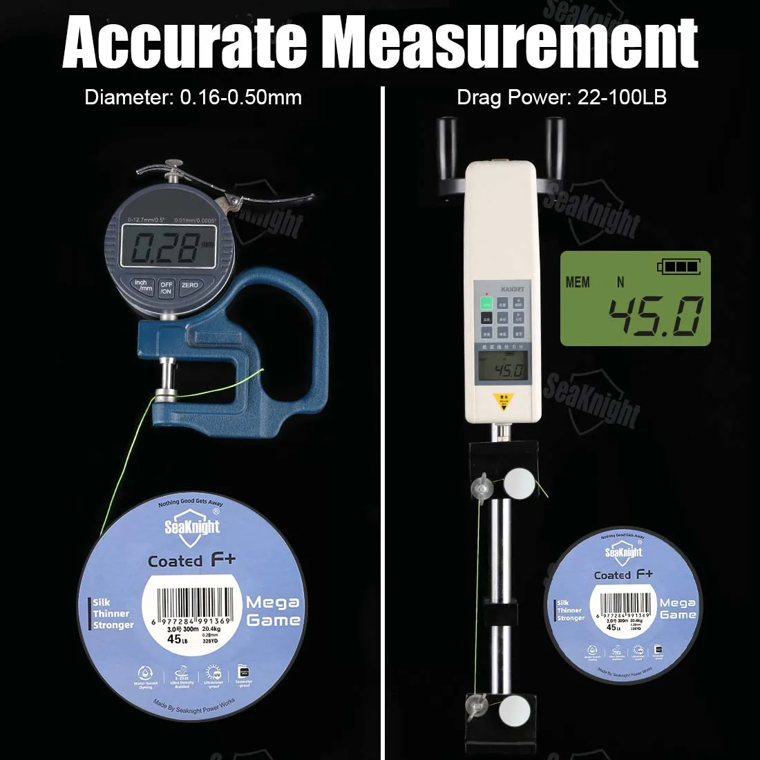 Línea de pesca trenzada SeaKnight MegaGame 2025, 150M/300M, resistente al agua de mar, Si + revestimiento a prueba de rayos UV, 8 tejidos, línea de PE multifilamento suave - imagen 3