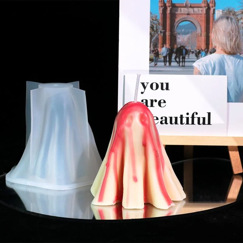 Molde de vela fantasma de capa de Halloween, moldes de vela 3D de aromaterapia DIY, molde de capa de VGhost, decoraciones hechas a mano para el hogar, nuevo - imagen 5