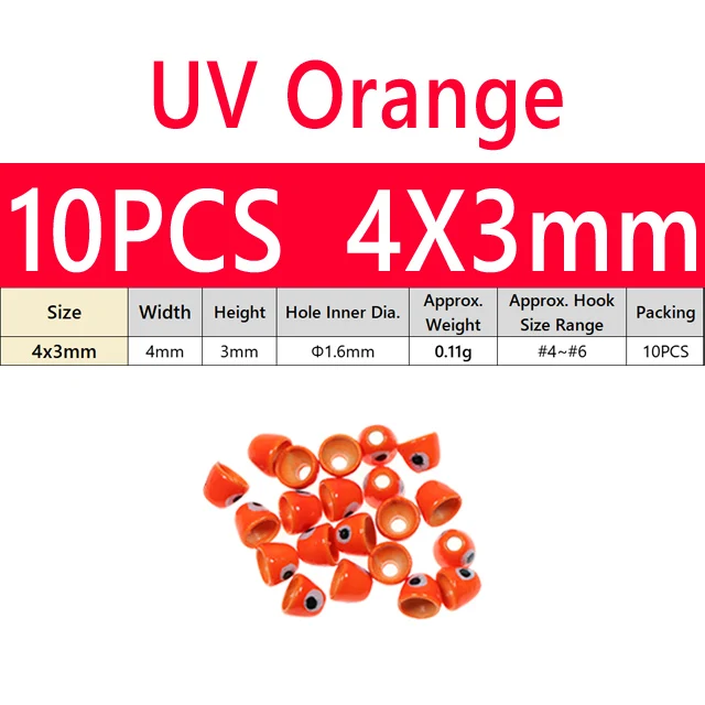 10PCS 4x3mm Orange