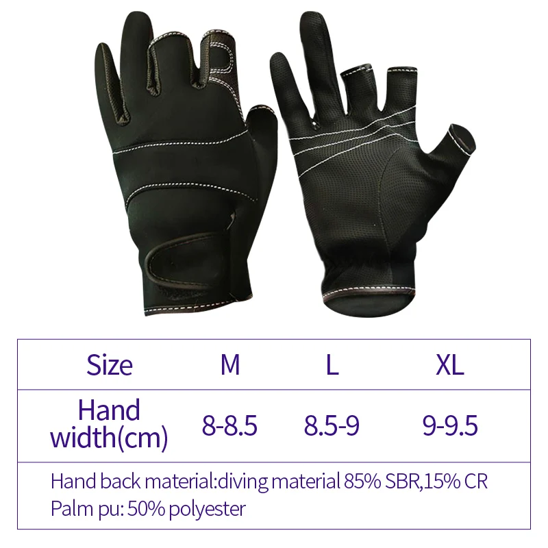 Guantes de cuero antideslizantes de 3 dedos para pesca, guantes cálidos sin dedos de PU para ciclismo, deportes al aire libre, invierno, 1 par - imagen 5