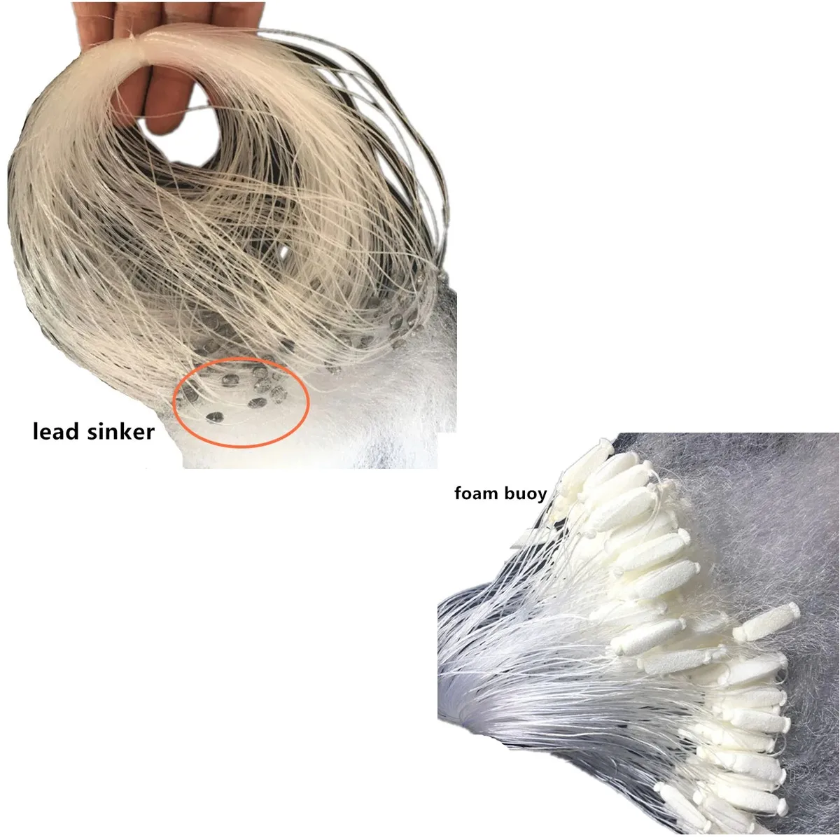 Red De Pesca De una sola capa De nailon monofilamento, Red De enmalle De línea suave, Red De Pesca con fregadero adhesivo, malla De 9mm-50mm, longitud 23m-95m - imagen 4