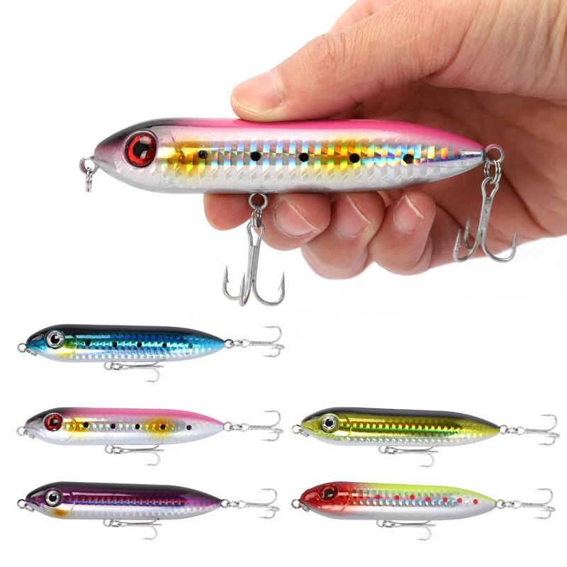 Señuelos de lápiz para pesca, cebo Artificial flotante de plástico duro, Swimbait, Lucio, lubina, trucha, aparejos de pesca, 100mm, 14g - imagen 4